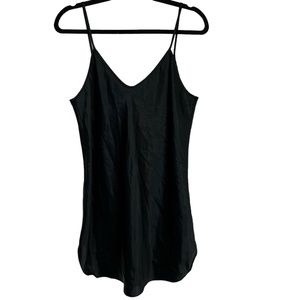 Intimate Moods Satin Black Vintage Chemise Nighty… - image 1